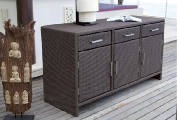 Rattan Cabinet 3 Drawers 3 Door 1