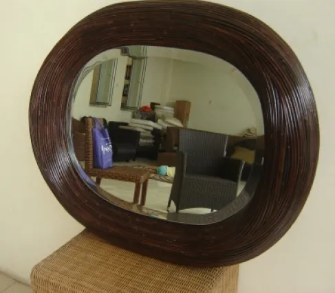 Oval Rattan Frame Mirror 1