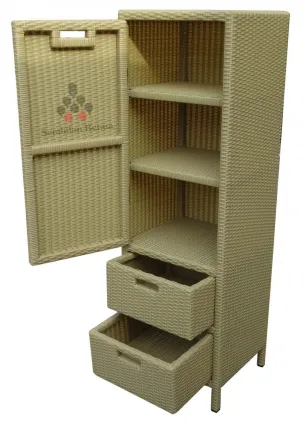 Rattan Cupboard 2 Door 1 Drawer 4