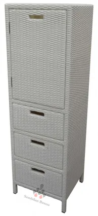 Rattan Cupboard 2 Door 1 Drawer 3