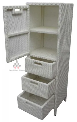 Rattan Cupboard 2 Door 1 Drawer 2