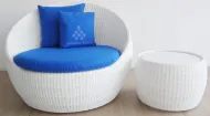 White Sun Sofa Daybed and Table