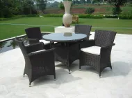 Manila Synthetic Rattan Dining Chair  Table
