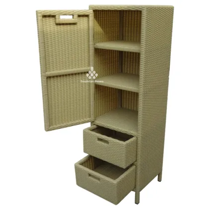 Cabinet Synthetic Rattan with Two Drawers 2
