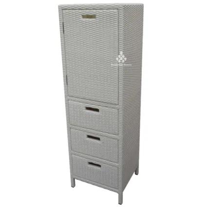 Cabinet Synthetic Rattan with Three Drawers 1