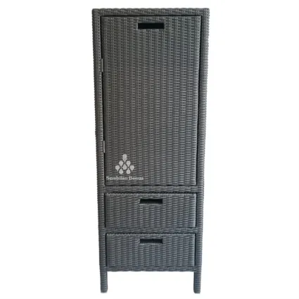 Cabinet Synthetic Rattan with Two Drawers 1