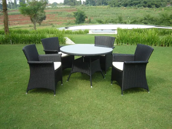 Manila Synthetic Rattan Dining Chair & Table 2