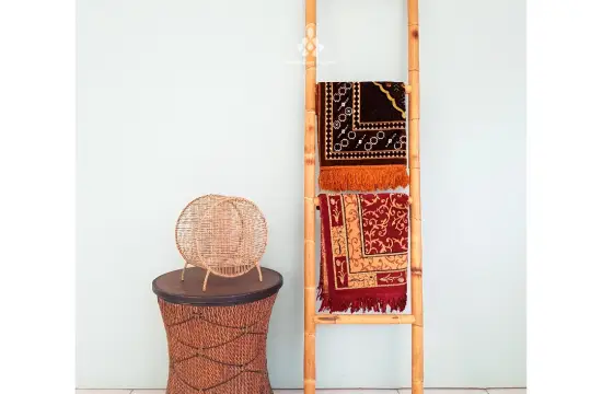 Tangga Rotan Multifungsi Tangga Rotan Dekorasi Multifungsi 2 rattan_ladder_and_leaning_decoration_towels_scarves_sajadah
