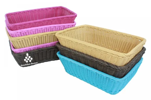 Synthetic Rattan Trapezium Basket 1