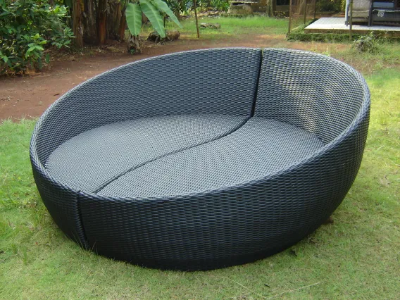 Yin Yang Synthetic Rattan Sunbed 2